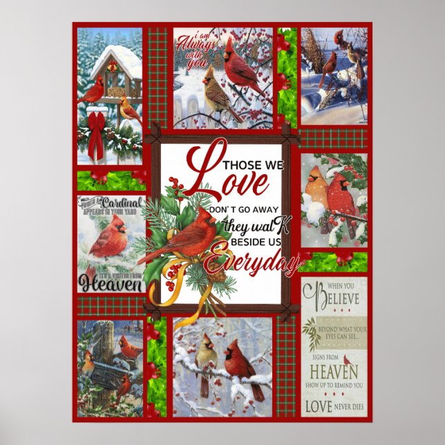 Poster Feliz Natal Pássaro Cardinho Mais Pobre dos Xmas (Frente)
