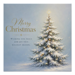 Póster Feliz Natal Pinheiro Nevado