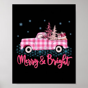 Poster Feliz Natal Pink Leopard Tree Divertido Xmas P
