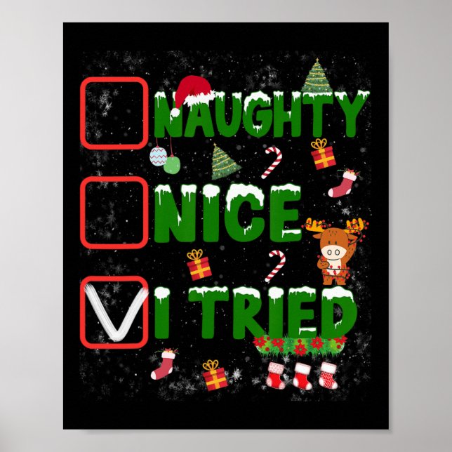 Poster Feliz Natal Que Eu Tentei Fama De Natal Engraçado (Frente)