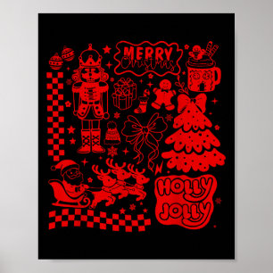 Poster Feliz Natal Quebra-Nozes Papai Noel Biscoito de Ge