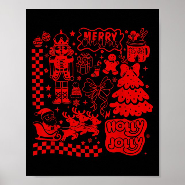 Poster Feliz Natal Quebra-Nozes Papai Noel Biscoito de Ge (Frente)