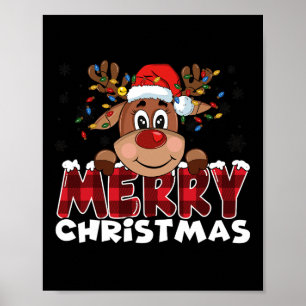 Poster Feliz Natal Reindeer Homens Mulheres Matando Famíl