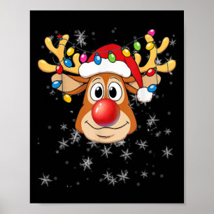 Poster Feliz Natal Reindeer Xmas Santa Claus Homens Mulhe