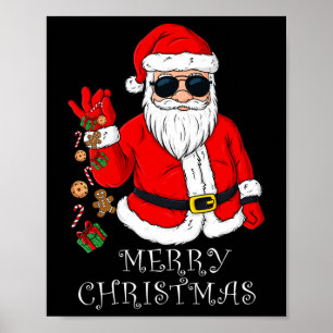 Poster Feliz Natal Santa Claus Divertido Família Pijama X