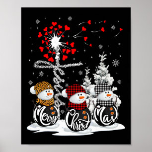 Poster Feliz Natal Snowman Leopard Buffalo Red Xadrez
