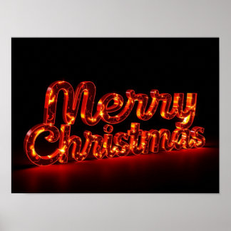 Poster Feliz Natal Tipografia Luxuosa Cartaz Papel H17