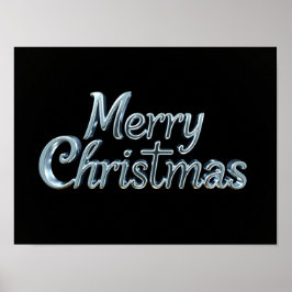 Poster Feliz Natal Tipografia Luxuosa Cartaz Papel H18
