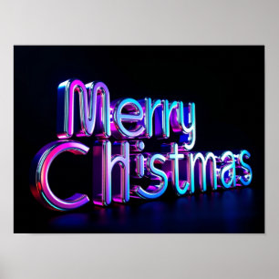 Poster Feliz Natal Tipografia Luxuosa Cartaz Papel H19