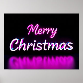 Poster Feliz Natal Tipografia Luxuosa Cartaz Papel H27