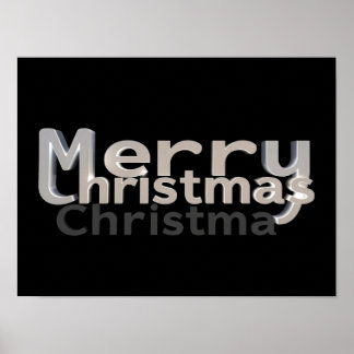 Poster Feliz Natal Tipografia Luxuosa Cartaz Papel H32