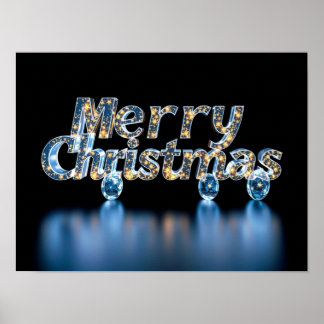Poster Feliz Natal Tipografia Luxuosa Cartaz Papel H34