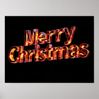 Poster Feliz Natal Tipografia Luxuosa Cartaz Papel H44