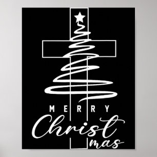 Poster Feliz Natal Xmas Cruz Cristão Jesus Família