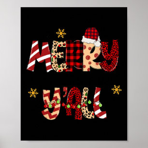 Poster Feliz Natal Y'all Natal Xmas Men Women Kid