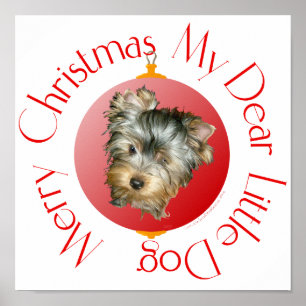 Poster Feliz Natal Yorkshire Terrier