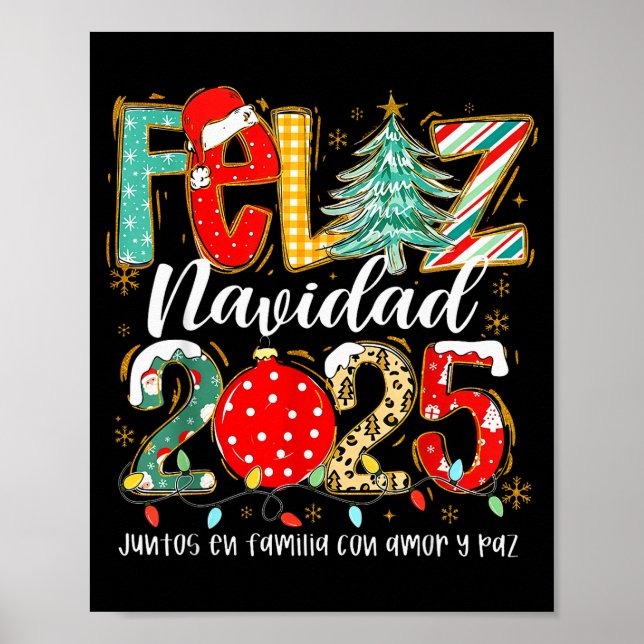 Poster Feliz Navidad 2025 Matching Family Spanish Christm (Frente)