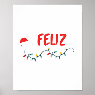 Poster Feliz Navidad Feliz Natal Felry Luzes de Natal