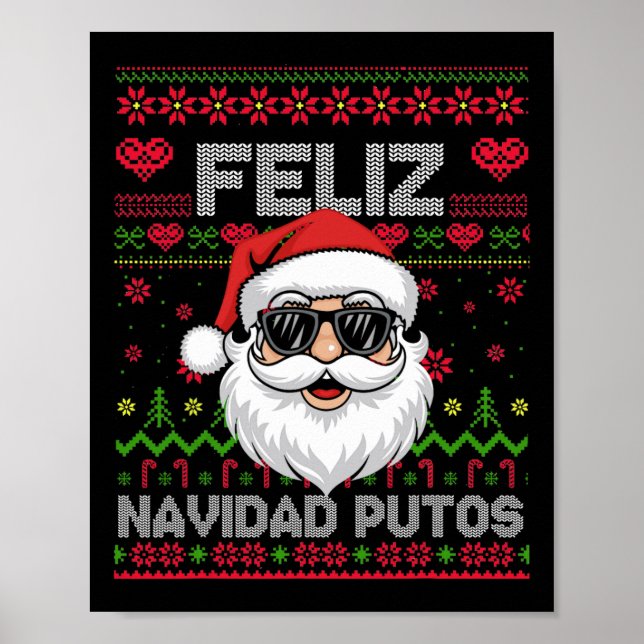 Poster Feliz-navidad Putos Chingon no Natal Feio (Frente)
