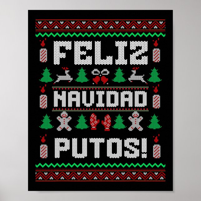 Poster Feliz Navidad Putos Engraçado Molho de Natal Mexic (Frente)