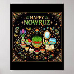 Poster Feliz nowruz para homens mulheres do ano novo pers