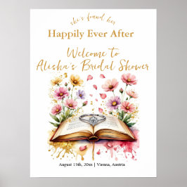 Poster Feliz Nunca Depois Do Chá de panela De Flor Selvag