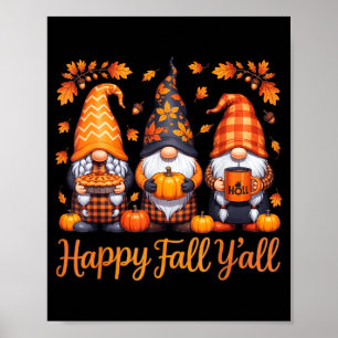Poster Feliz Outono Para Vocês Gnome Outono Dia de Ação d