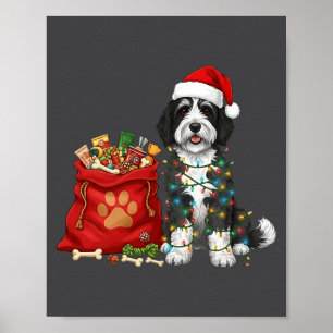 Poster Feliz Ovelha Christmas Luzes Mãe de Cachorro Sheep