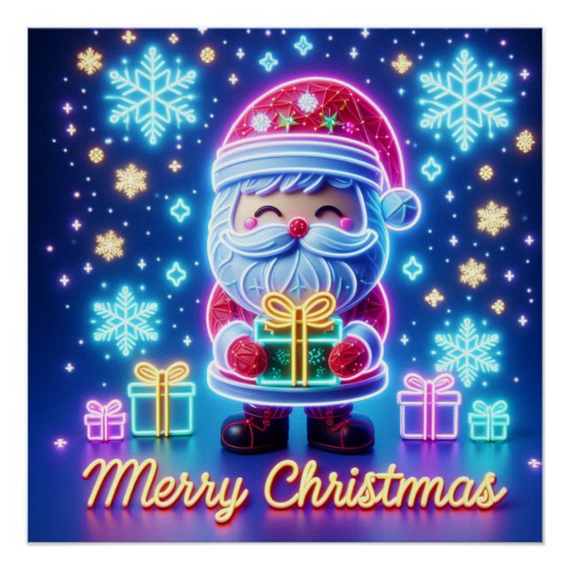Póster Feliz Papai noel de Natal (Frente)
