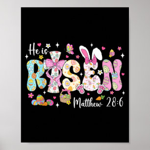 Poster Feliz Páscoa Ele Ressuscitou Mateus 28_6 Bi Cristã