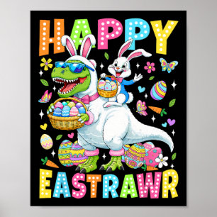 Poster Feliz Páscoa Funny Eastrawr Meninos Crianças T-rex