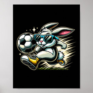 Poster Feliz Páscoa Garotos de Futebol Coelho da Páscoa P
