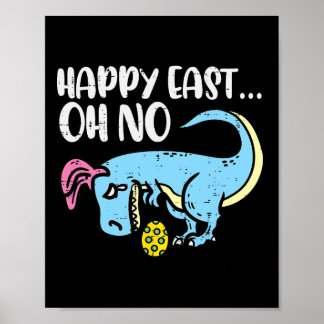 Poster Feliz Páscoa Oh Não Trex Ovo Engraçado Páscoa Dino