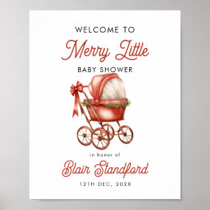 Poster Feliz Pequeno Chá de fraldas de Natal Sinal de Boa
