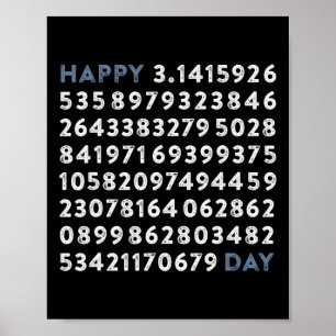 Poster Feliz Pi Day 100 Dígitos Geek Matemático Engraçado