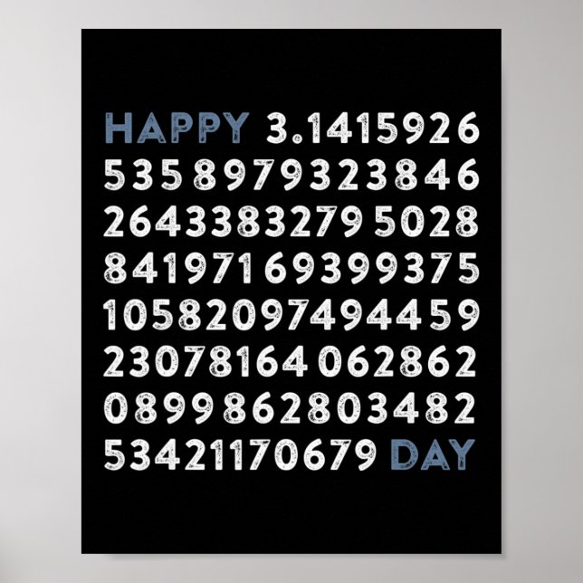 Poster Feliz Pi Day 100 Dígitos Geek Matemático Engraçado (Frente)
