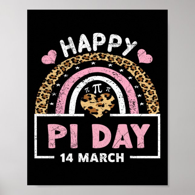 Poster Feliz Pi Day 2024 Rainbow Math Lover Professor Leo (Frente)
