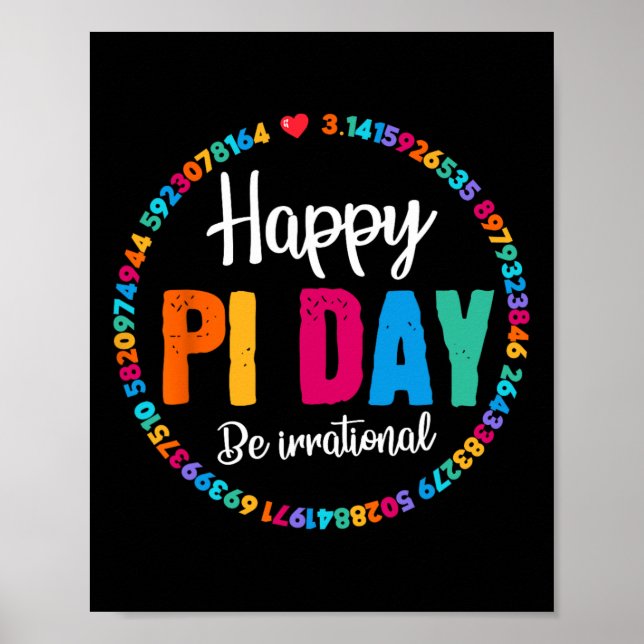 Poster Feliz Pi Day Pie Engraçado Treinador em Matemática (Frente)