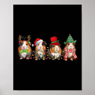 Poster Feliz Pigmas Papais noeis Engraçados Guiné Pig Squ