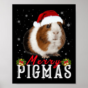 Poster Feliz Pigmas Rosto Mascarado Guiné Divertido Pig N