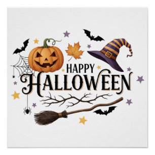 Póster Feliz Poster de Halloween