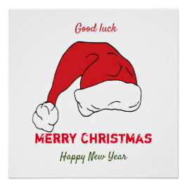 Póster Feliz Poster de Natal e Ano Novo minimalista