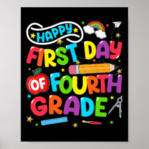 Poster Feliz Primeiro Dia Da 4ª Série Voltar Às Aulas Pro