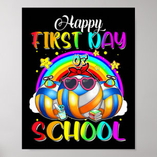 Poster Feliz Primeiro Dia da Escola Feliz do Arco-Íris de