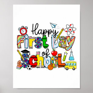 Poster Feliz Primeiro Dia De Aula Professores Alunos Volt