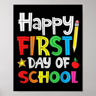 Poster Feliz primeiro dia de boas-vindas à escola