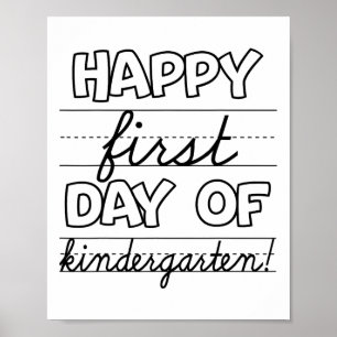 Poster Feliz Primeiro Dia De Crianças Do Jardim De Infânc