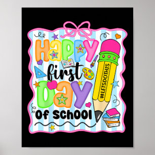 Poster Feliz Primeiro Dia De Professores De Lápis Na Esco