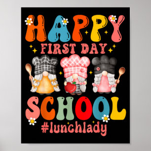 Poster Feliz Primeiro Dia De Trabalho Na Cantina Escolar