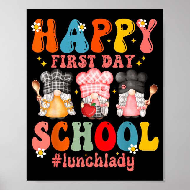 Poster Feliz Primeiro Dia De Trabalho Na Cantina Escolar  (Frente)